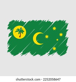 Cocos Islands Flag Brush Vector Illustration