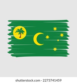 Cocos Islands Flag Brush Vector Illustration