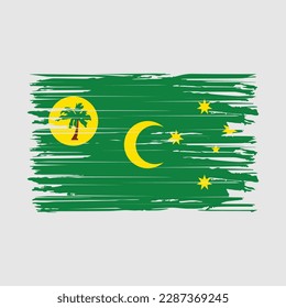 Cocos Islands Flag Brush Vector Illustration