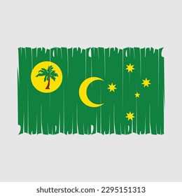 Cocos Islands Flag Brush Vector Illustration