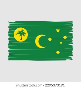 Cocos Islands Flag Brush Vector Illustration