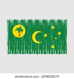 Cocos Islands Flag Brush Vector Illustration