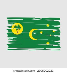 Cocos Islands Flag Brush Vector Illustration