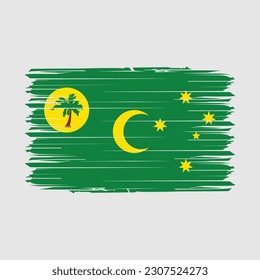Cocos Islands Flag Brush-Vektorgrafik