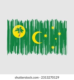 Cocos Islands Flag Brush Vector Illustration