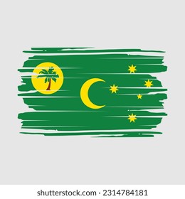 Cocos Islands Flag Brush Vector Illustration