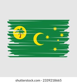 Cocos Islands Flag Brush Vector Illustration