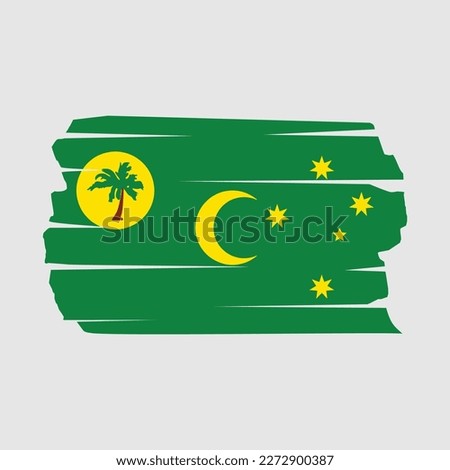 Cocos Islands Flag Brush Vector Illustration