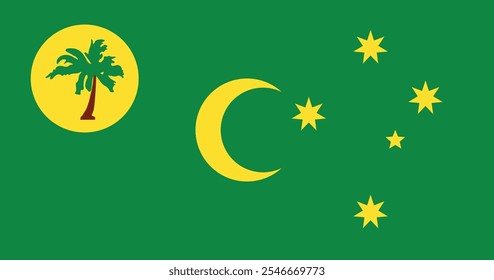 Cocos Islands Flag Illustration Premium Quality High Resolution 300DPI