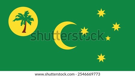 Cocos Islands Flag Illustration Premium Quality High Resolution 300DPI