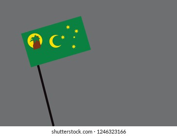 Cocos Islands flag isolated on grey background