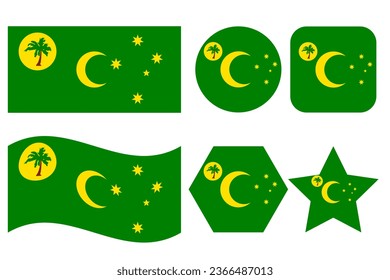 Cocos Islands flag simple illustration for independence day or election