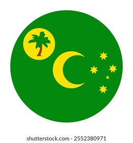 Cocos Islands flag vector illustration. Simple flag Cocos Islands icon emoji design.