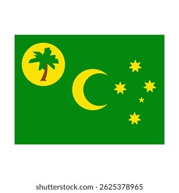Cocos Islands Flag vector illustration. Cocos Islands Flag icon symbol isolated on white background.