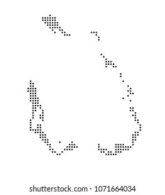 Cocos Islands map vector. map dotted silhouette with black dots on a white background. Vector illustration eps 10.