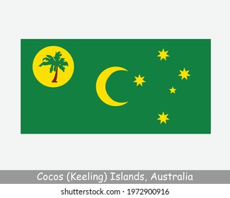 Cocos (Keeling) Islands Flag. Australian Indian Ocean Territory, External territory of Australia. EPS Vector Illustration Cut File svg