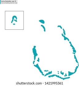 cocos keeling islands map vector flat illustration on white background