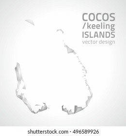 Cocos (Keeling) Islands vector grey triangle polygonal modern porspective map