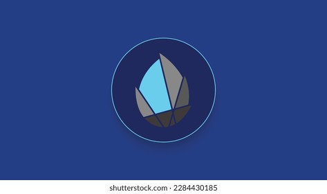 Cocos-BCX, COCOS cryptocurrency logo on isolated background with copy space. 3d vector illustration of Cocos BCX, COCOS Token icon banner design concept.