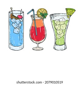 Coctail Art Illustration Vector Design