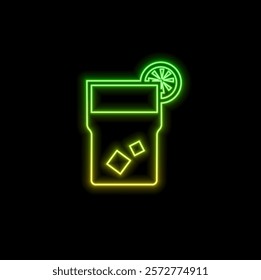 Coctail Bar neon logo design.