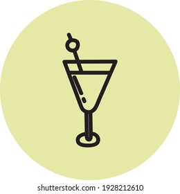 Coctail cosmopolitan, illustration, vector on white background.