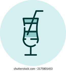 Coctail drink, illustration, vector on a white background.