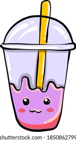 Coctail with eyes, illustration, vector on white background