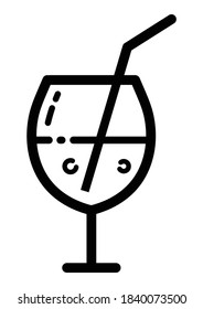 Coctail Flat Icon Isolated On White Background