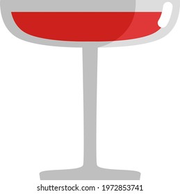 Coctail glass, icon illustration, vector on white background