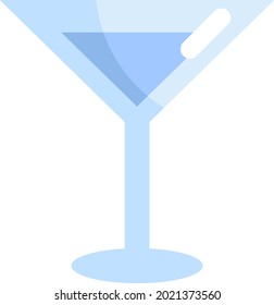 Coctail glass, illustration, vector on a white background.