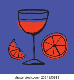 Coctail Gyn. Hand drawin ink style. Vector design. EPS 10 vector 