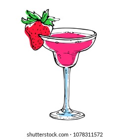 Coctail hand drawn sketch vector illustration isolated on white background