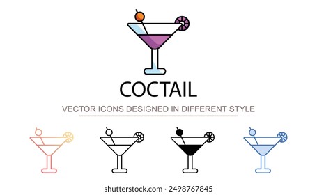 Coctail icon design with white background stock illustration