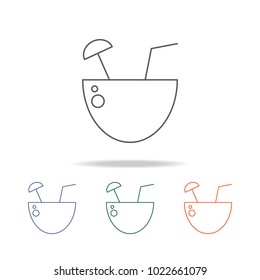 Coctail icon. Element of a party multi colored icon for mobile concept and web apps. Thin line icon for website design and development, app development. Premium icon on white background