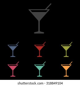 Coctail icon  set