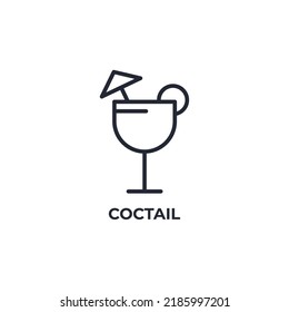 coctail line icon. linear style sign for mobile concept and web design. Outline vector icon. Symbol, logo illustration. Vector graphics