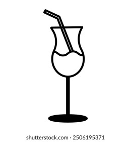 coctail line icon. linear style sign for mobile concept and web design. Outline vector icon. Symbol, logo illustration.