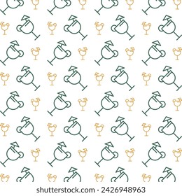 Coctail luxury repeating trendy pattern vector illustration background