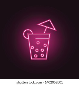 Coctail neon icon. Elements of Party set. Simple icon for websites, web design, mobile app, info graphics