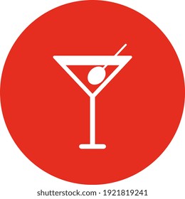 Coctail with an olive, illustration, vector on white background.