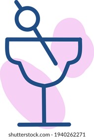 Coctail mit Olivenöl, Illustration, Vektorgrafik auf weißem Hintergrund