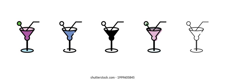 coctail set vector type icon