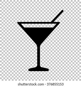 Coctail sign. Flat style icon on transparent background