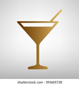 Coctail sign. Flat style icon