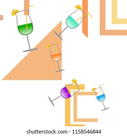 coctail summer holiday vector background