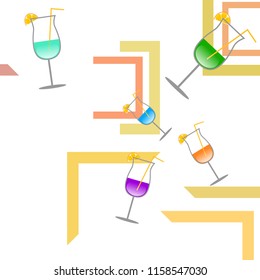 coctail summer holiday vector background