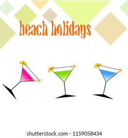 coctail summer holiday vector background