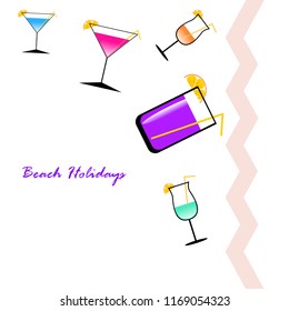 coctail summer holiday vector background