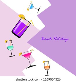 coctail summer holiday vector background